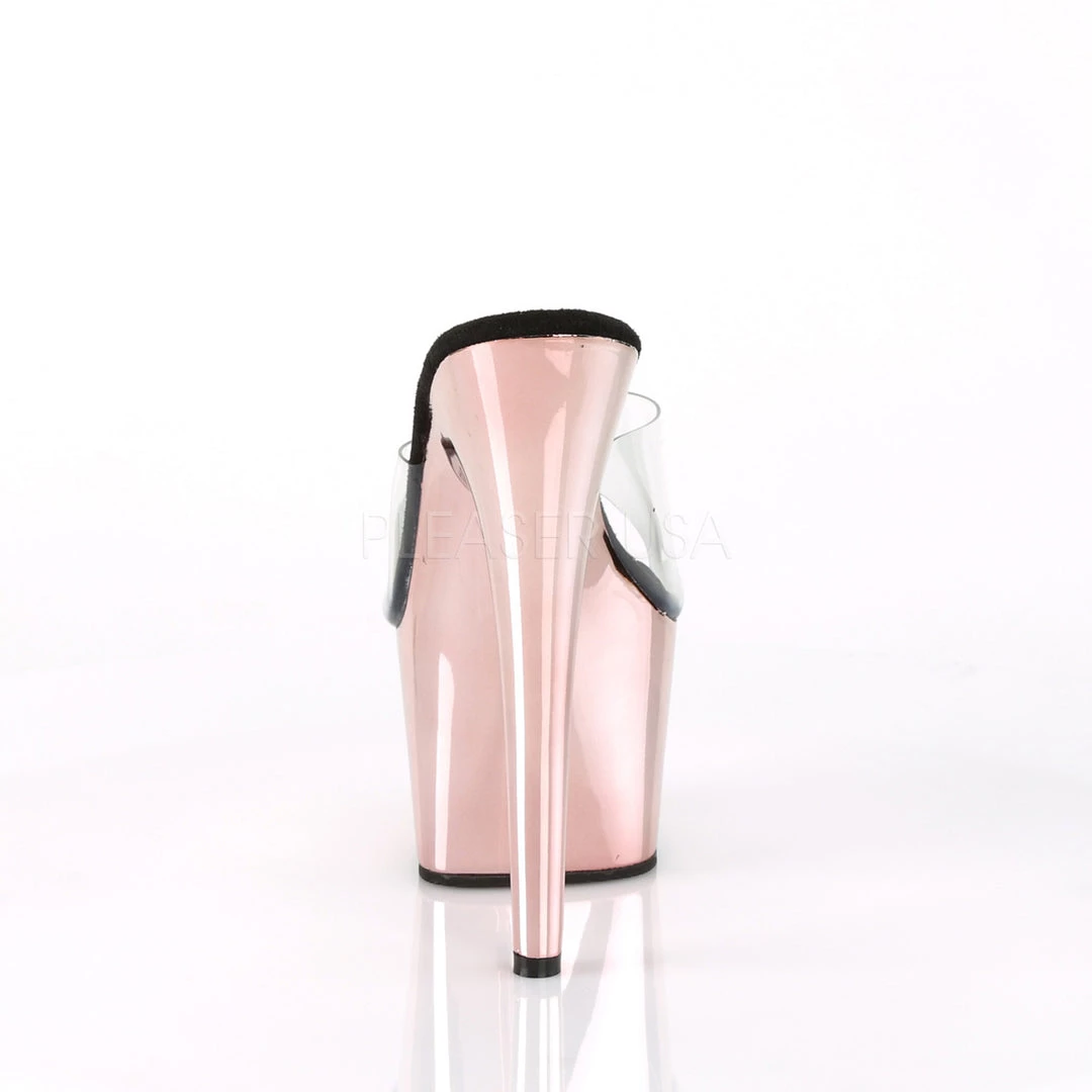 Pleaser Clear/Rose Gold 7" Platform Slide Heels* 5 Pleaser Clear/Rose Gold 7" Platform Slide Heels*