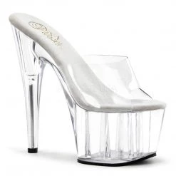 Pleaser Shoes Clear 7" Peep Toe Slide High Heels*
