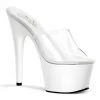 Pleaser 7" Clear Peep Toe Slide Stripper Heels*