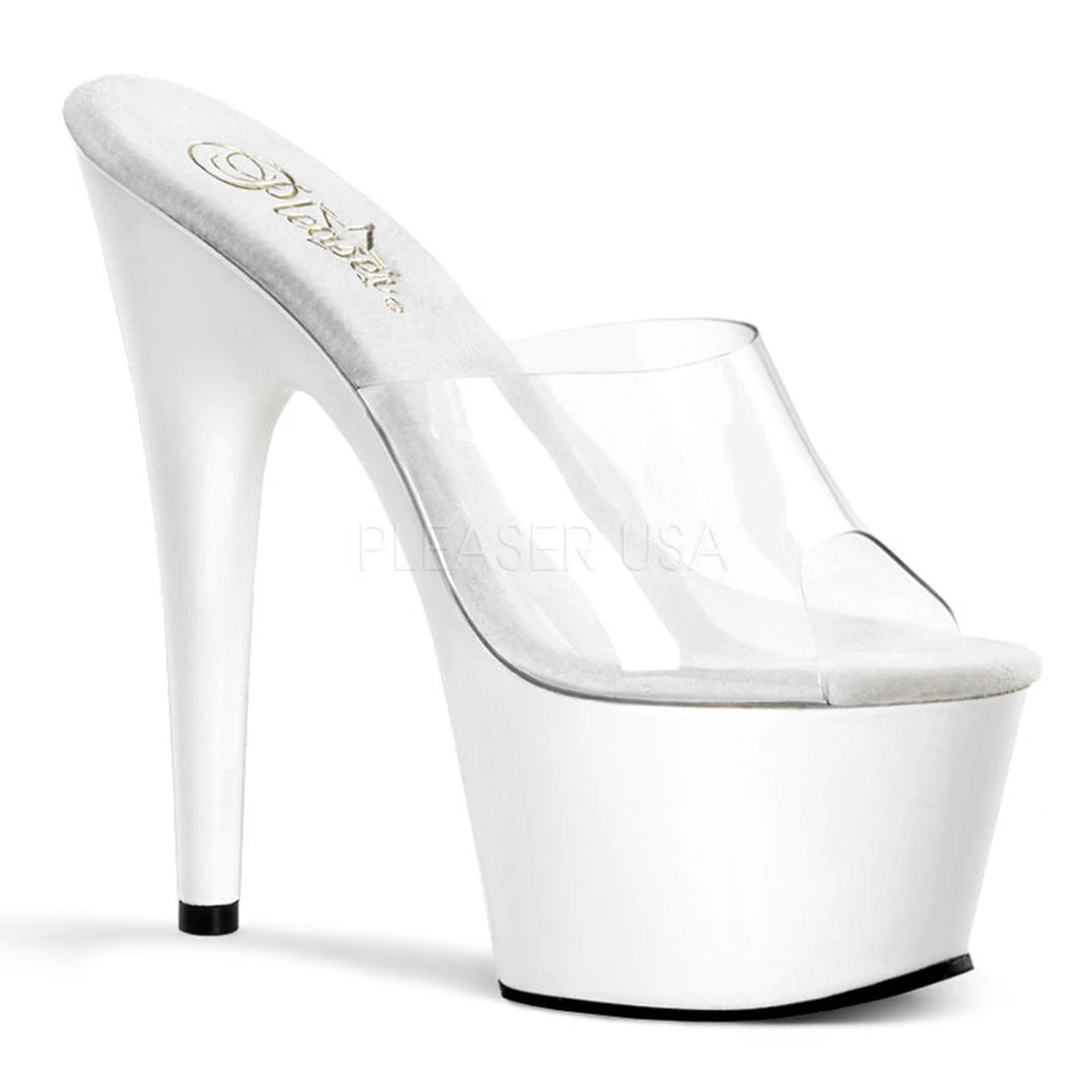 Pleaser 7" Clear Peep Toe Slide Stripper Heels* 3 Pleaser 7" Clear Peep Toe Slide Stripper Heels*