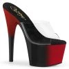 Pleaser 7" Heel Red/Black Platform Two Tone Slide*