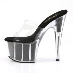 Pleaser Shoes Clear 7" Glitter Pumps*