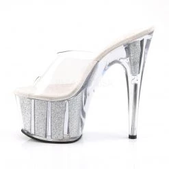 Pleaser 7" Clear Glitter Stripper Pumps*