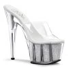 Pleaser 7" Clear Glitter Stripper Pumps*