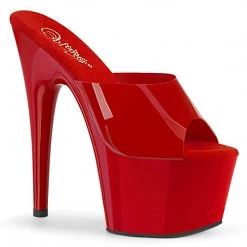 Pleaser 7" Heel (Jelly Like) TPU Red Platform Side* Best Sellers