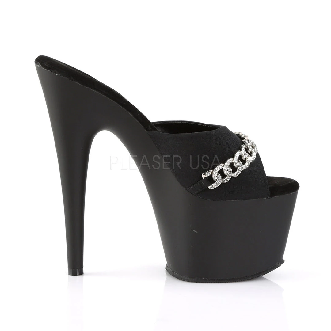 Pleaser 7" Black Heels W/ Rhinestone Chain Platform Shoes* 6 Pleaser 7" Black Heels W/ Rhinestone Chain Platform Shoes*