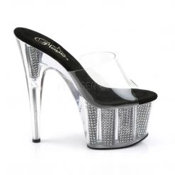Pleaser Shoes Clear/Black 7