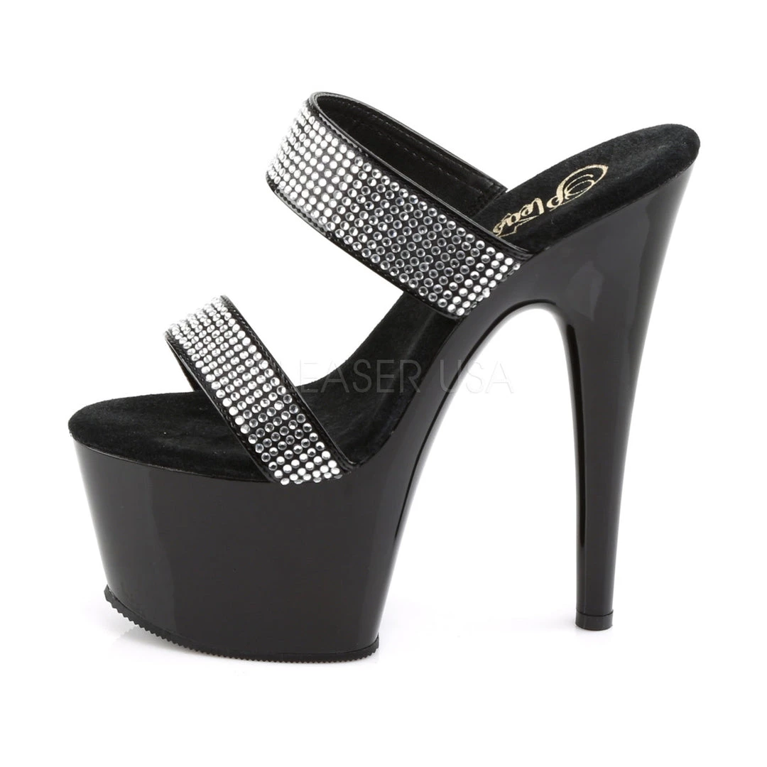 Pleaser Black 7" Platform Slide Heels* 4 Pleaser Black 7" Platform Slide Heels*