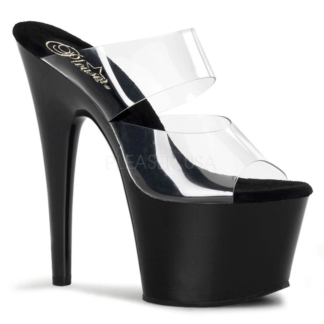 Pleaser 7 Inch Clear Platform Slide Heels* Shoes 3 Pleaser 7 Inch Clear Platform Slide Heels* Shoes
