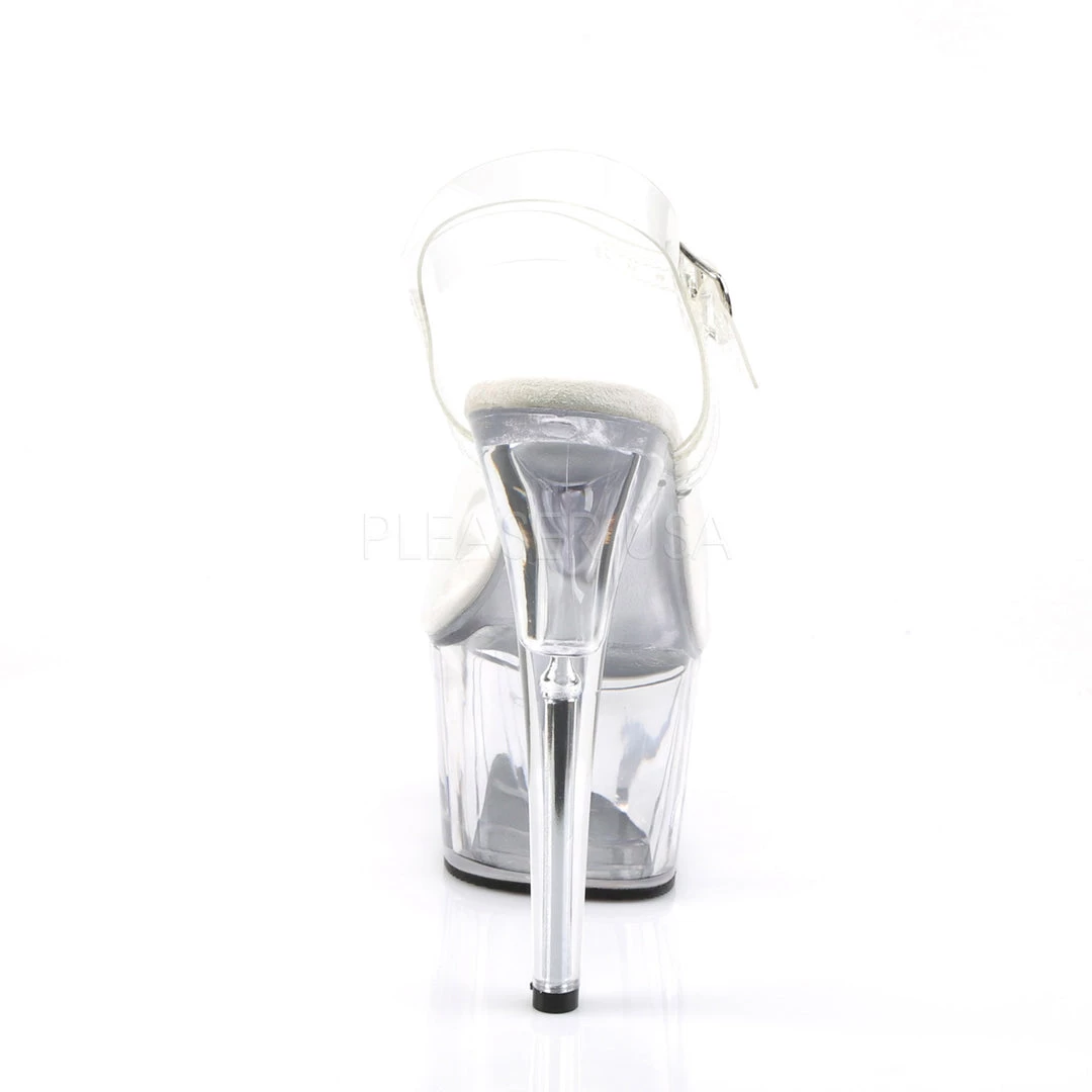 Pleaser 7" Clear Ankle Strap Stripper Pumps* 5 Pleaser 7" Clear Ankle Strap Stripper Pumps*