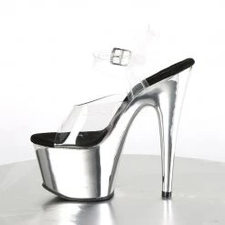 Pleaser Clear 7" Ankle Strap Heels*