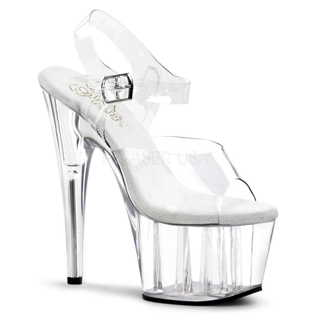 Pleaser 7" Clear Ankle Strap Stripper Pumps* 3 Pleaser 7" Clear Ankle Strap Stripper Pumps*