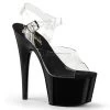 Pleaser 7" Clear/Black Ankle Strap High Heels W/ Platform*