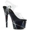 Pleaser Shoes 7" Clear/Black Ankle Strap Heels W/ 2.8" Platform*