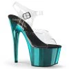 Pleaser Clear/Blue 7" Ankle Strap High Heels*