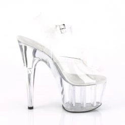 Pleaser Shoes Clear/White 7