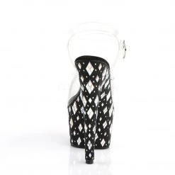 Pleaser Clear/Black 7" Ankle Strap Stripper Heels* Shoes 8 Pleaser Clear/Black 7