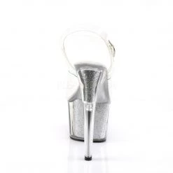 Pleaser Clear 7" Glitter High Heels* 8 Pleaser Clear 7