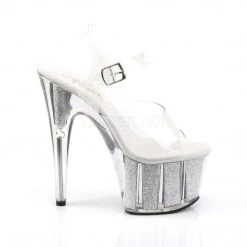 Pleaser Clear 7" Glitter High Heels* 9 Pleaser Clear 7