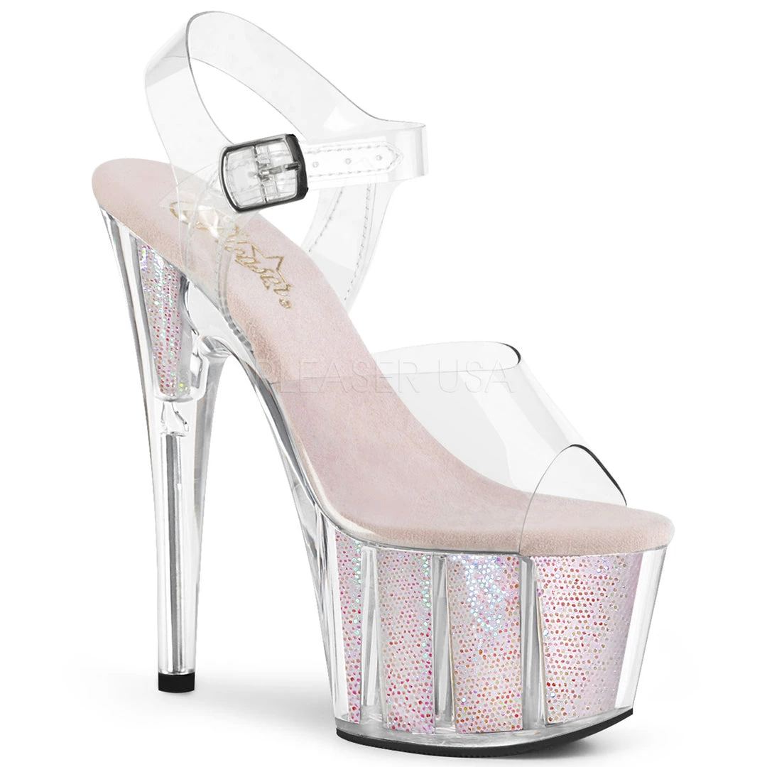 Pleaser 7 Inch Clear Glitter Heels* 3 Pleaser 7 Inch Clear Glitter Heels*