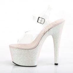 Pleaser Clear/Opal 7" Glitter Heels*