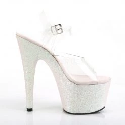Pleaser Clear/Opal 7" Glitter Heels* 9 Pleaser Clear/Opal 7