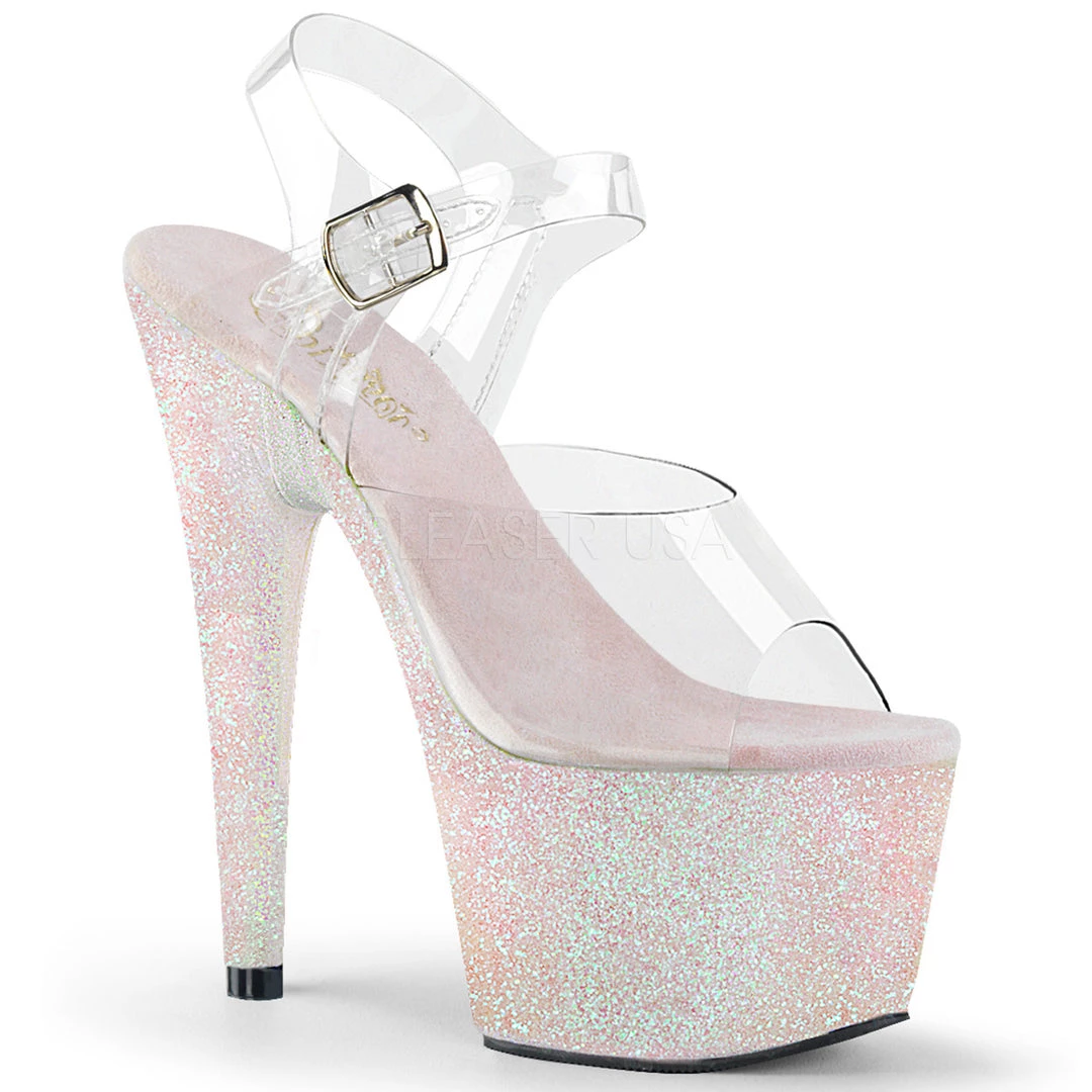 Pleaser Clear/Opal 7" Glitter Heels* 3 Pleaser Clear/Opal 7" Glitter Heels*