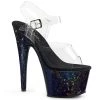 Pleaser 7" Clear/Blue Ankle Strap Stripper Heels* Shoes