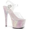 Pleaser Clear/Opal 7" Glitter High Heels* Shoes