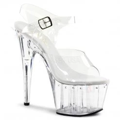 Pleaser Clear 7" Ankle Strap High Heels* Shoes