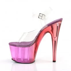Pleaser Clear/Purple 7" Ankle Strap High Heels*