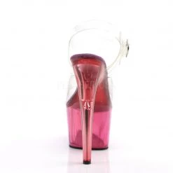 Pleaser Clear/Purple 7" Ankle Strap High Heels* 8 Pleaser Clear/Purple 7