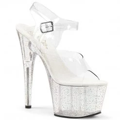 Pleaser 7" Heel Clear Glitter Platform Shoes*