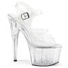 Pleaser 7" Clear Glitter Stripper High Heels*