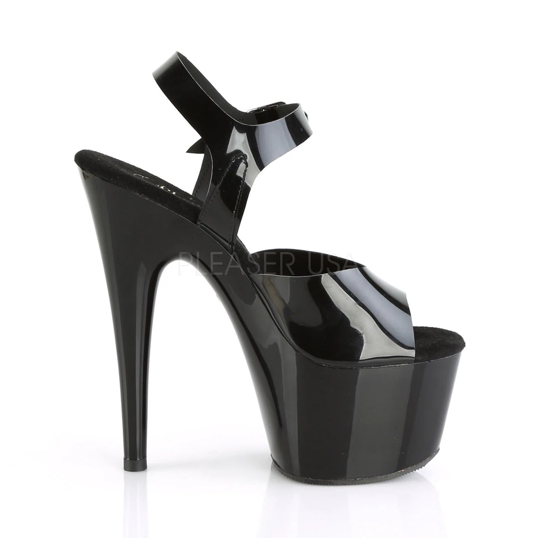 Pleaser 7" Black Ankle Strap High Heels W/ 2.8" Platform* 6 Pleaser 7" Black Ankle Strap High Heels W/ 2.8" Platform*