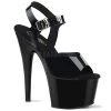 Pleaser 7" Black Ankle Strap High Heels W/ 2.8" Platform*