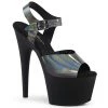 Pleaser Shoes Black/Silver 7" Ankle Strap High Heels* 2 Pleaser Shoes Black/Silver 7" Ankle Strap High Heels*