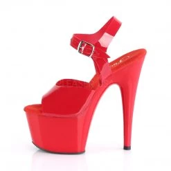 Pleaser Shoes Red 7" Ankle Strap Heels*