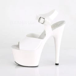 Pleaser White 7" Ankle Strap High Heels* Shoes