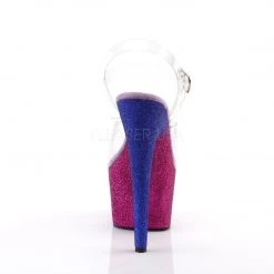 Pleaser Clear/Fuchsia 7" Glitter Heels* Shoes 8 Pleaser Clear/Fuchsia 7
