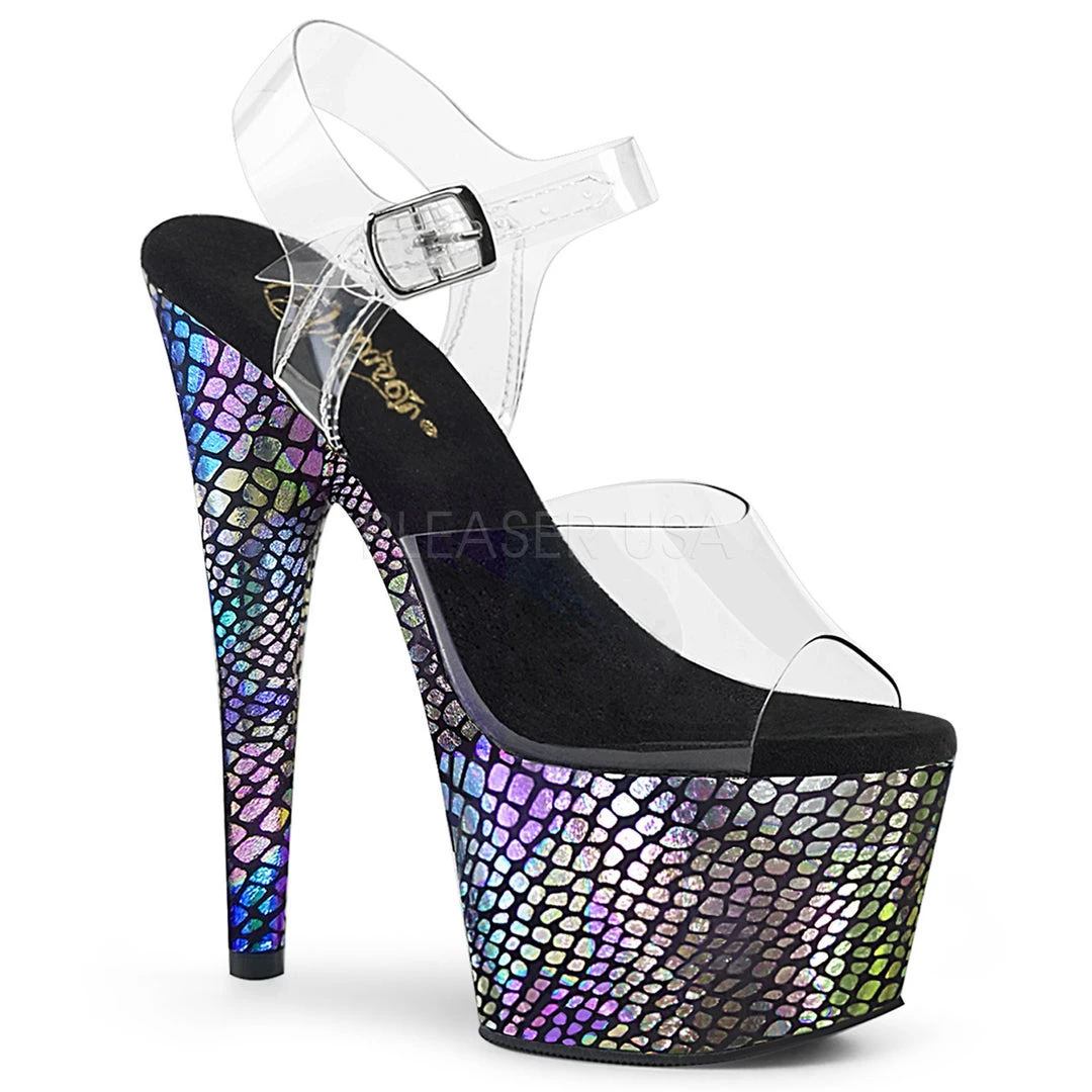 Pleaser Rainbow Clothing Rainbow 7" Ankle Strap High Heels* 3 Pleaser Rainbow Clothing Rainbow 7" Ankle Strap High Heels*