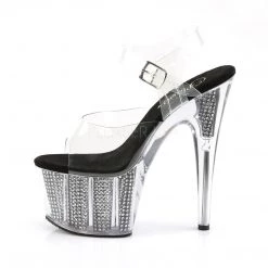 Pleaser Clear/Black 7" Heels*