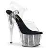 Pleaser Clear/Black 7" Heels*