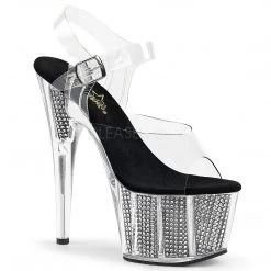 Pleaser Clear/Black 7" Heels*