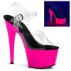 Pleaser 7" Clear Ankle Strap Heels W/ 2.8" Platform* Shoes