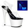 Pleaser Clr/Wht 7" Ankle Strap High Heels* Shoes
