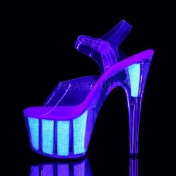 Pleaser Clear 7" Glitter Heels*