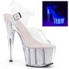 Pleaser Clear 7" Glitter Heels*