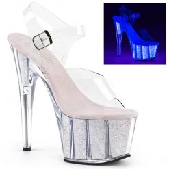 Pleaser Clear 7" Glitter Heels*
