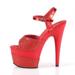 Pleaser Red 7" Glitter Pumps*
